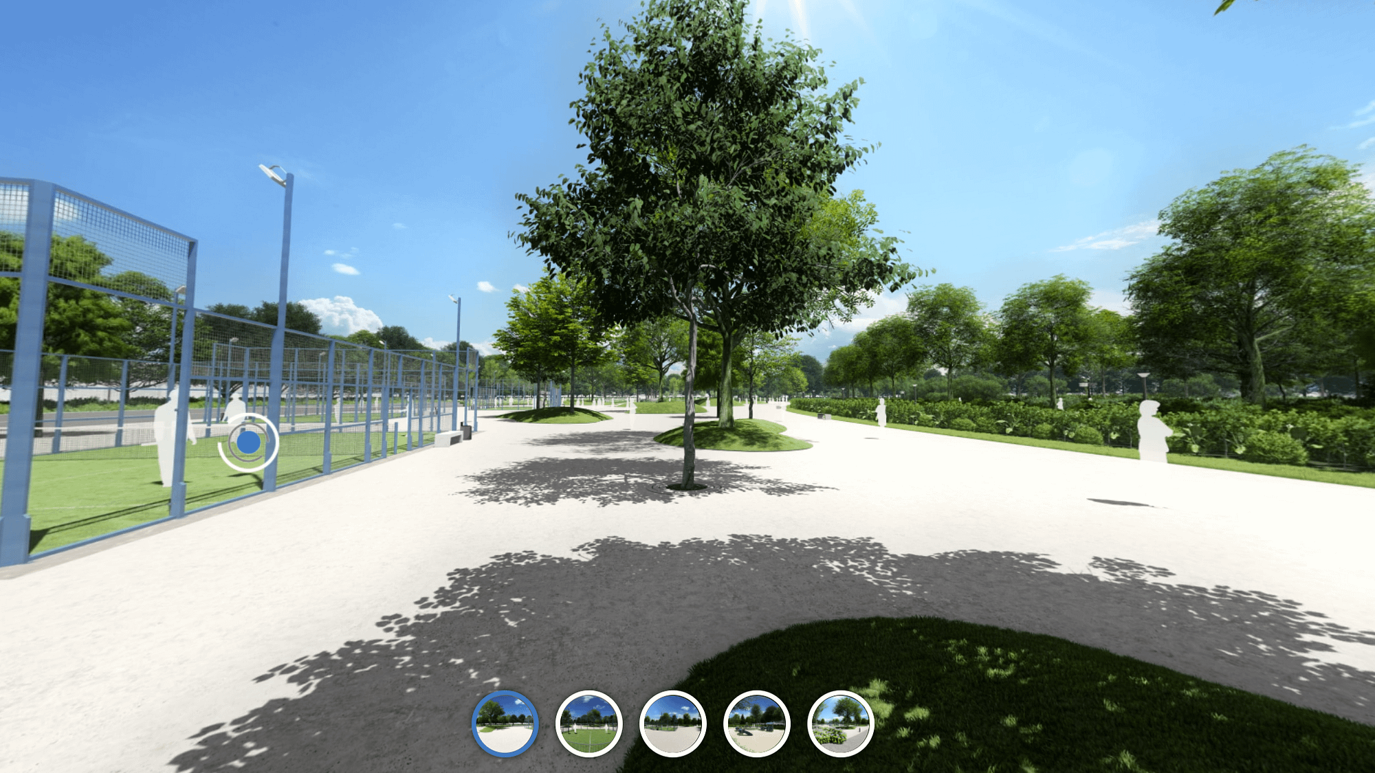 3D render landscape park design timelapse