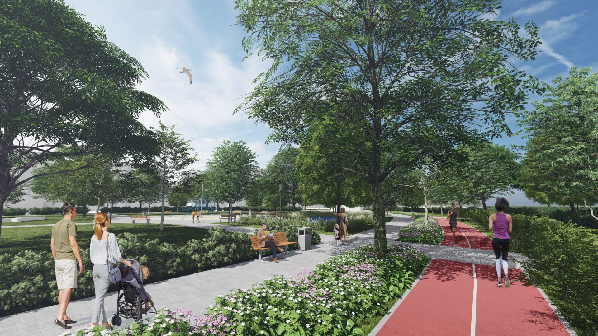 3D Render Landscape Park Design
