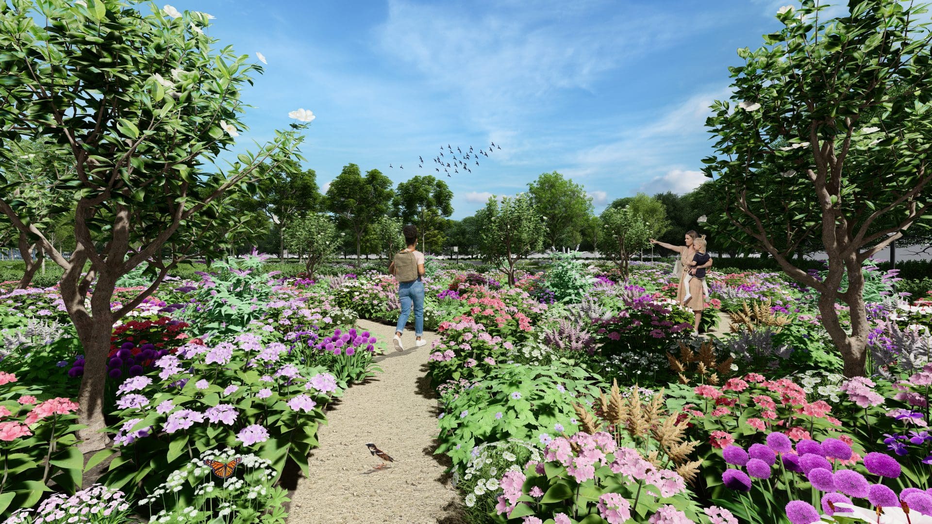 3D Landscape Render - Flower Garden