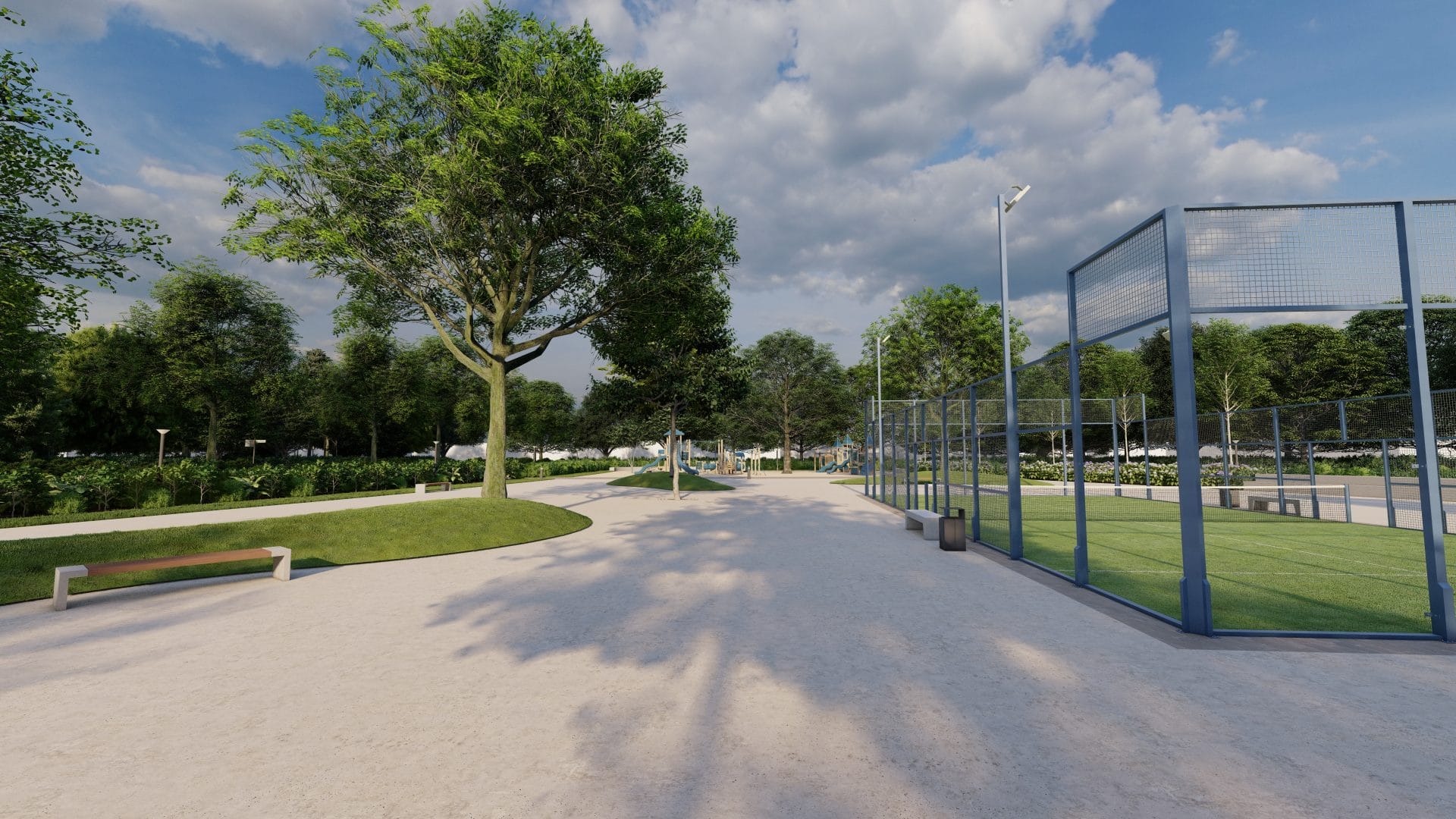 3D Render Landscape Sports Park